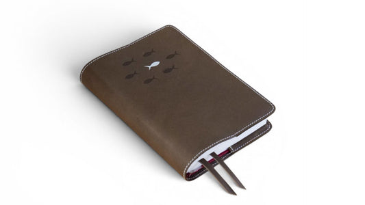 Couverture de bible en cuir - Poissons
