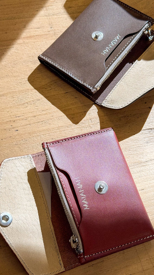 L'Essentiel - Porte-monnaie compact en cuir