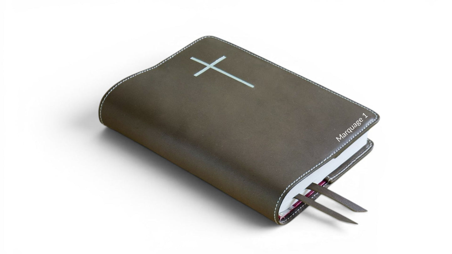 Couverture de bible en cuir - Croix