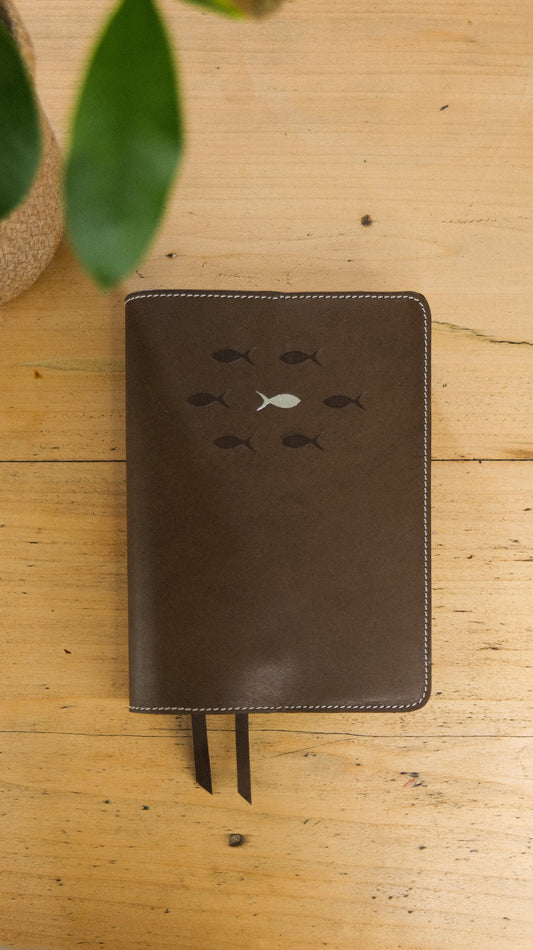 Couverture de bible en cuir - Poissons