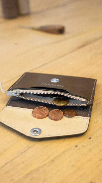 L'Essentiel - Porte-monnaie compact en cuir