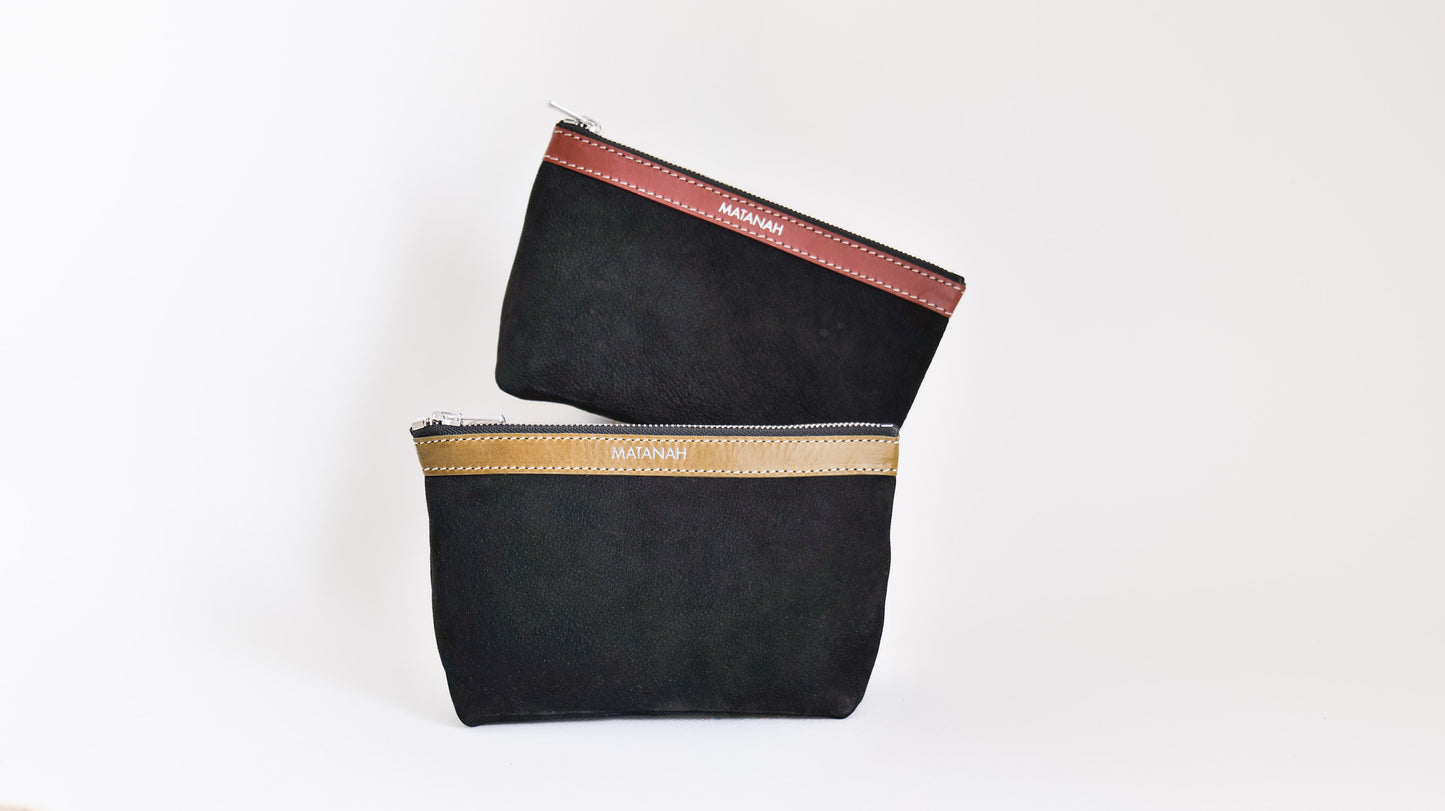 Trousse Atelier en cuir Nubuck Noir
