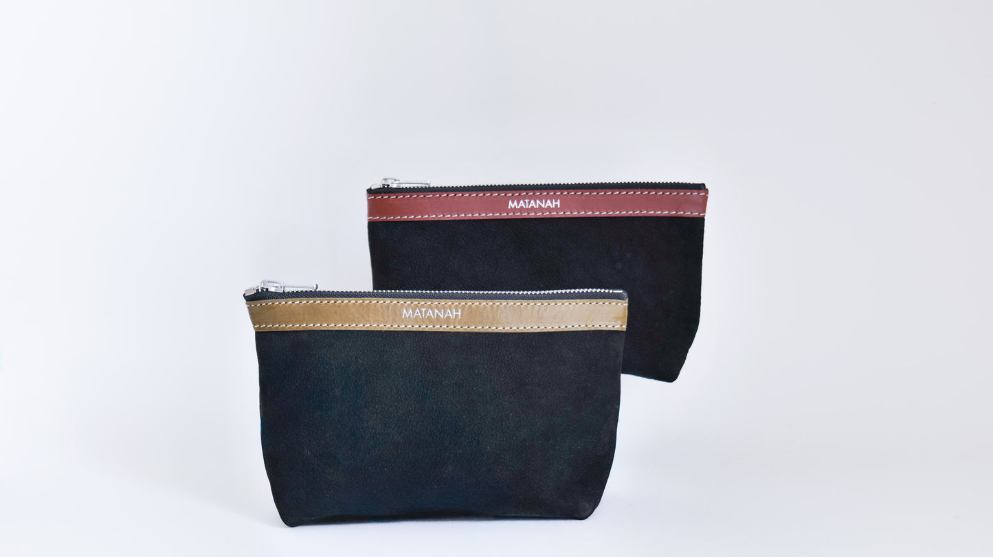 Trousse Atelier en cuir Nubuck Noir