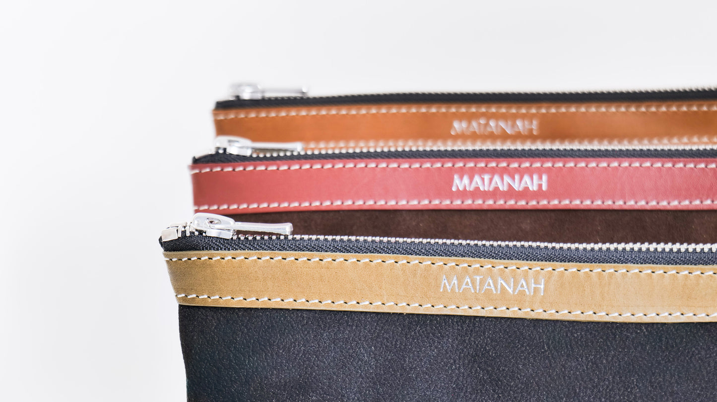 Trousse Atelier en cuir Nubuck Noir
